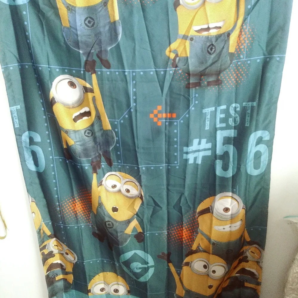 FINAL SALE ✨ 🔥Despicable Me Drape - Curtain 40' x 62' Teal Minion Print